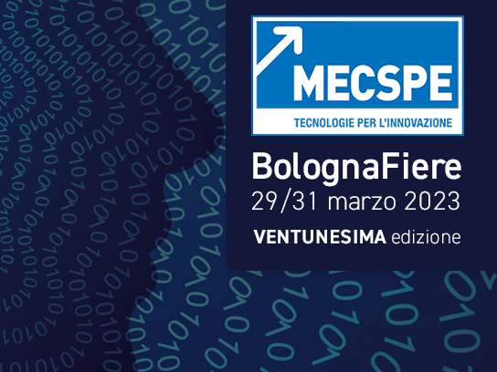Banner della fiera MECSPE 2023 (Bologna, Italia)